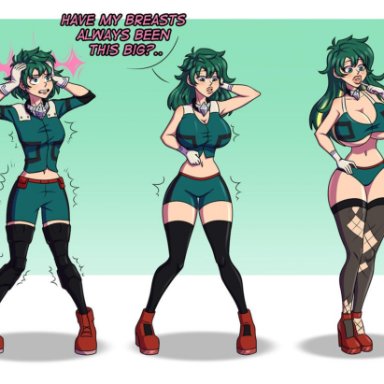 ass expansion, bimbo, bimbofication, brainwashing, breast expansion, corruption, fellatio, female, female deku, fishnets, gender transformation, genderswap, huge ass, huge breasts, hypnosis