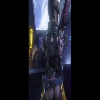 1boy, 1girls, 3d, animated, apex legends, areolae, ass, bodysuit, bouncing breasts, breasts, cum, cum on ass, cum on body, dzooworks, edit