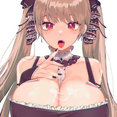 azur lane, cum, formidable (azur lane), gothic lolita, jintianhuahualema, lolita fashion, no bra