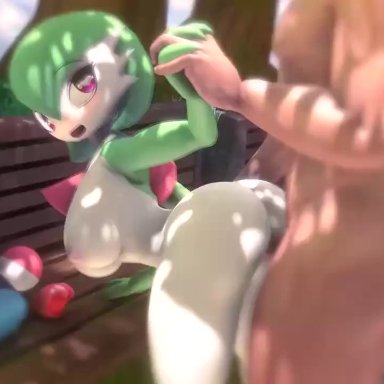 1boy, 1girl, 1girls, 3d, adriandustred, animated, ass, breasts, doggy style, female, game freak, gardevoir, huge breasts, human, human is better