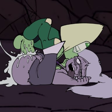 1futa, 1girls, ahe gao, amethyst (steven universe), big ass, blush, cheek kiss, cum, cum in pussy, cum inside, daredemon7000, female, fucked silly, futa on female, futadom