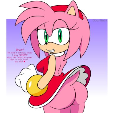 1girls, amy rose, anthro, ass, bottomless, bottomless skirt, da hypocrat, dress, edit, exhibitionism, exposure, eyelashes, female, female focus, female only