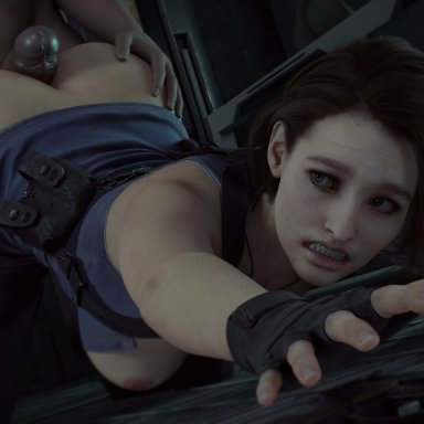 1girls, 3d, areolae, big breasts, blender, bluelight, breasts, buttjob, erection, female, from behind, futa on female, futanari, jill valentine, large breasts