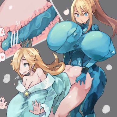 1futa, 1girls, big breasts, big penis, blonde hair, blue eyes, breasts, censor bar, censored, clothed sex, condom suit, futanari, huge breasts, huge cock, kemomoz