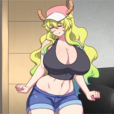 big breasts, blonde hair, lucoa, miss kobayashi's dragon maid, solo, tagme