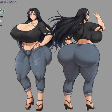 1girls, ass, batako, big ass, big breasts, black hair, breasts, curvy figure, fat ass, female, huge ass, huge breasts, large ass, large breasts, long hair