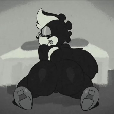 16:9, animated, anthro, ass, ass clapping, bedroom eyes, big ass, big butt, bouncing ass, bouncing butt, butt, clapping cheeks, eyelashes, featureless crotch, female