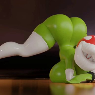3d, animated, anthro, big lips, blender, eyeless, face down ass up, female, female only, heels, huge ass, huge breasts, huge lips, humanoid, jack-o pose