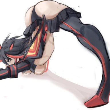 ass up, dark hair, high heels, jack-o pose, kill la kill, matoi ryuuko, rakeemspoon, thighhighs