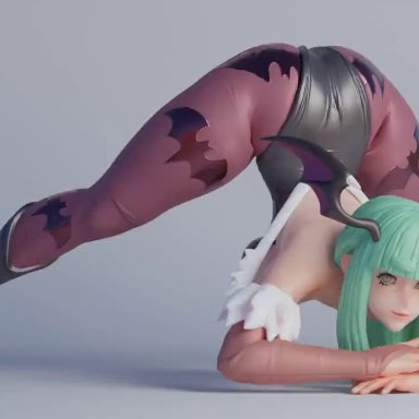 1girls, 2021, anthro, ass, breasts, driverbunny37, fat ass, female, female only, hi res, highres, jack-o pose, jackochallenge, morrigan aensland, thick