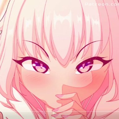 animated, astolfo (fate), clothed, clothing, fate (series), fellatio, femboy, gay, looking at viewer, loop, moaning, pink hair, pov, pov eye contact, slurp