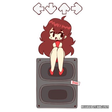 1girls, animated, animated gif, brown hair, diives, dress, dress lift, female, friday night funkin, girlfriend (friday night funkin), long hair, no panties, presenting, presenting pussy, pussy