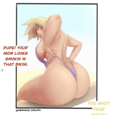 1girls, ass, ass focus, big ass, big breasts, blonde hair, breasts, closed eyes, closed eyes, dat ass, female, female focus, female only, huge ass, huge breasts