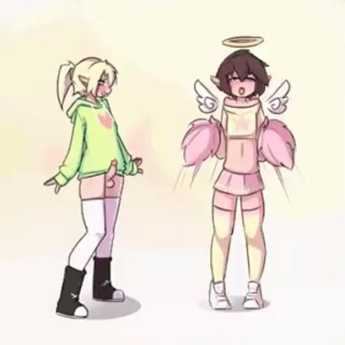 crossdressing, femboy on femboy, hoodie (artist), male only, mating press, max (hoodie), thighhighs, vick (hoodie), video, yaoi