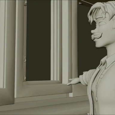 1boy, 2girls, 3d, age difference, animated, ass, assistant, blenderknight, cowgirl position, fellatio, green hair, kiss, lee, long video, max