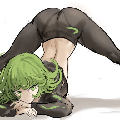 1girls, ass, ass up, female, jack-o pose, one-punch man, rakeemspoon, spread legs, tatsumaki, thighs, tight clothing, top-down bottom-up