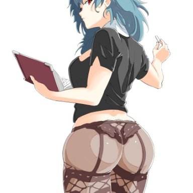 1girls, alternate eye color, ass, automatic giraffe, bangs, blue eyes, blue hair, book, breasts, byleth (fire emblem), byleth (fire emblem) (female), chalk, cleavage cutout, closed mouth, female