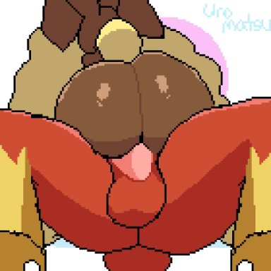 1:1, 2021, animated, anthro, anthro on anthro, anthro penetrated, anthro penetrating, anthro penetrating anthro, ass, balls, big butt, big ears, blaziken, brown body, brown fur