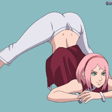 1girls, ass, ass, ass focus, ass up, bare shoulders, bob cut, boruto: naruto next generations, bracelet, bracelets, clothed, clothing, dress, dress lift, face down ass up