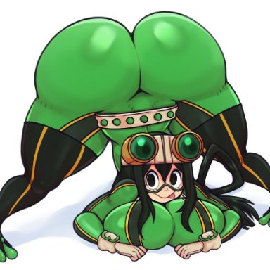 1girls, :p, alternate version available, ass, ass up, big ass, big breasts, bottom heavy, breasts, eye contact, female, hero outfit(mha), huge ass, huge breasts, jack-o pose