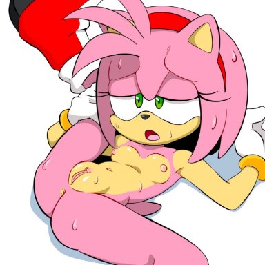 1girl, 1girls, amy rose, anus, boobs, breasts, female, female only, furry, green eyes, nipples, pink nipples, pink pussy, pink vagina, pussy