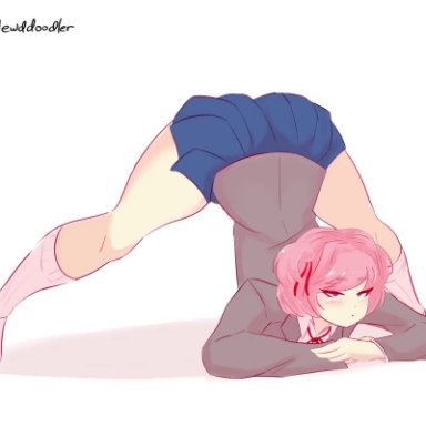 angry, animated, ass shake, doki doki literature club, jackochallenge, lewddoodler, natsuki (doki doki literature club), pout, video