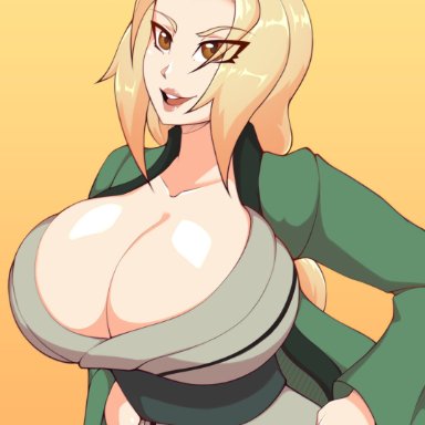 1girls, absurdres, breasts, cleavage, female, female only, highres, huge breasts, naruto, notkadraw, solo, tsunade