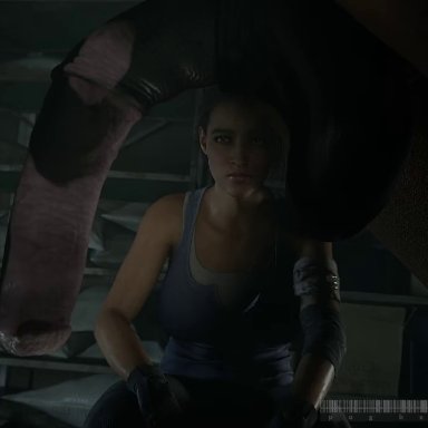 1boy, 2girls, 3d, 3d (artwork), 3d animation, anal, ass, bestiality, breeding mount, claire redfield, cum in pussy, dripping cum, hetero, horse, horse penis