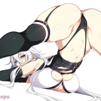 1girls, 2021, aged up, artist signature, ass, ass focus, ass up, big ass, big breasts, black legwear, blush, cameltoe, curvy, face down ass up, fate/apocrypha