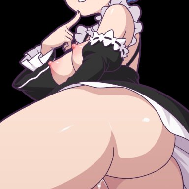 ass, breasts, color, colored, maid, manyakis, pussy juice, re:zero kara hajimeru isekai seikatsu, rem (re:zero), tagme