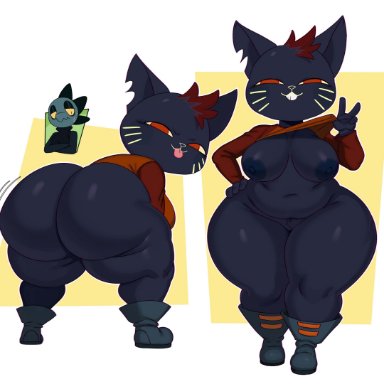 2021, absurd res, anthro, areolae, arm support, arms crossed, ass, ass focus, ass shake, ass up, bea (nitw), bea santello, bedroom eyes, belly, belly button