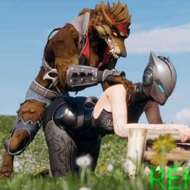 fortnite, lynx (fortnite), dire (fortnite), comandorekin, 3d, doggy style, female, sex, sound, zoophilia, video, webm, male, from behind, grabbing