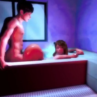 1boy, 1boy1girl, 1girls, 3d, animated, ass, bath, bathroom, bathtub, bottom heavy, brazen (zurger), bubble ass, bubble butt, busty, dat ass