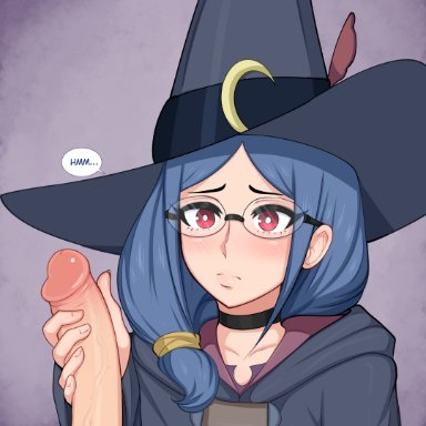 afrobull, light-skinned female, light-skinned male, light skin, little witch academia, megane, penis, uncensored, ursula callistis, witch