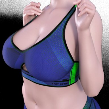 1girls, 3d, asian, asian female, brown hair, chubby, cleavage, clothed, eyes out of frame, female, female only, large breasts, mei (overwatch), navel, overwatch