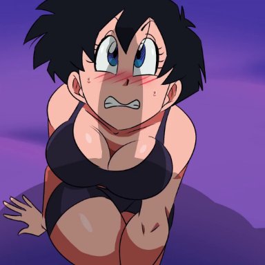 1boy, 1boy1girl, 1girl, 1girls, animated, anus, areolae, background music, black hair, blue eyes, blush, bouncing breasts, breasts, canon couple, cleavage