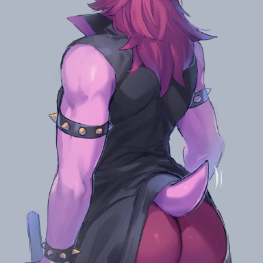 1girls, 2021, ass, ass focus, back view, big ass, big butt, clothed, clothing, dat ass, deltarune, detarune chapter 2 realesed baby lesgooo, jacket, muscular, muscular female