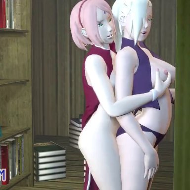 1futa, 1girls, 3d, animated, boruto: naruto next generations, futa on female, futanari, howak, ino yamanaka, naruto, naruto (series), sakura haruno, sound, video