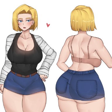 1girls, absurd res, android, android 18, ass, big ass, big breasts, big butt, blonde hair, breasts, chin lenght hair, dragon ball, dragon ball super, dragon ball z, elijahzx