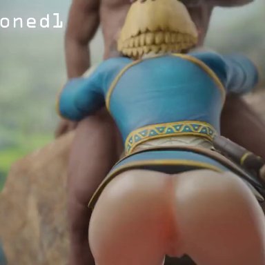 1boy, 1girls, 3d, animated, ass, bandoned, blender, blonde, blonde hair, breath of the wild 2, clothed, clothed female, clothed female nude male, clothed sex, deep throat