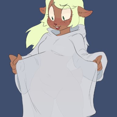 deltarune, noelle holiday, nude, phallusbro, transparent clothing