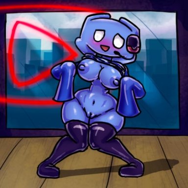 anthro, big ass, big breasts, blue body, blue skin, blush, curvy female, discord, discord (app), fnf mods, friday night funkin, friday night funkin (postin´ mod), humanoid, mod, non-human