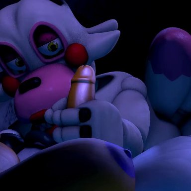 five nights at freddy's, five nights at freddy's 2, mangle (fnaf), foxy (fnaf), manga, blowjob, blowjob face, cum, robot, robot girl, 1futa, sound, sex toy, big penis, big ass