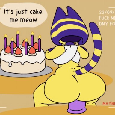 1girls, animal crossing, animated, ankha, anthro, bouncing ass, derpyharpy, dildo, feline, gif, loop, masturbation, tail