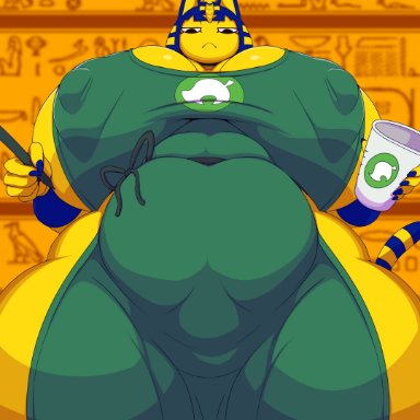 1girls, animal crossing, ankha, ankha ride (minus8), anthro, ber00, breasts, busty, child bearing hips, chubby, cleavage, curvaceous, curvy, erect nipples, female