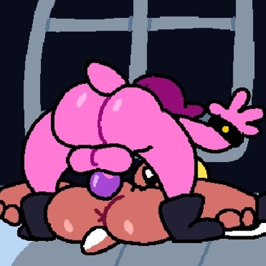 animated, anthro, anus, ass, balls, big butt, cervid, deltarune, duo, female, female penetrated, from front position, furry, futa on female, futanari