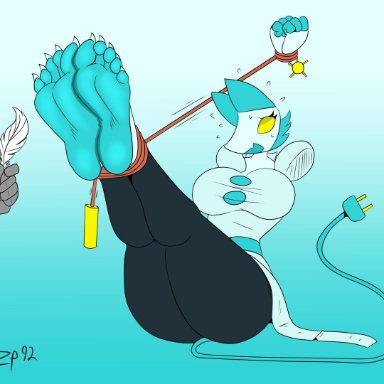 0v00w0 (artist), 5 toes, absurd res, bondage, bound, breasts, color edit, colored, deltarune, domestic cat, edit, feet, felid, feline, felis