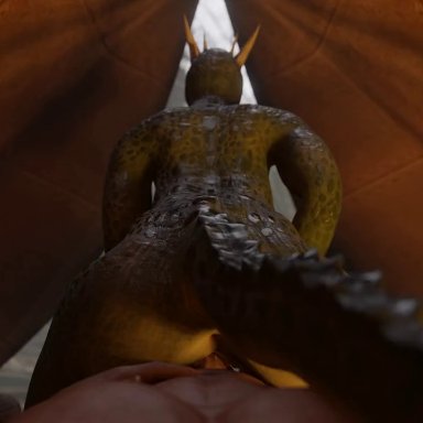 16:9, 2021, 3d, 3d (artwork), 3d animation, animated, anthro, anthro penetrated, anus, argonian, bethesda softworks, blender (software), bodily fluids, butt, digital media (artwork)