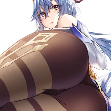 1girls, 2021, akky (akimi1127), ass, ass focus, big ass, cute, female, female focus, female only, ganyu (genshin impact), genshin impact, pantyhose, thick thighs, thighs