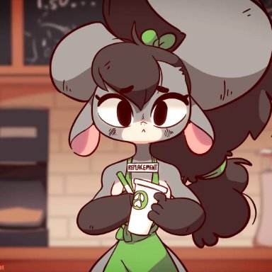 animated, anthro, big breasts, color, diives, iced latte with breast milk, lactation, patreon reward, tagme, video